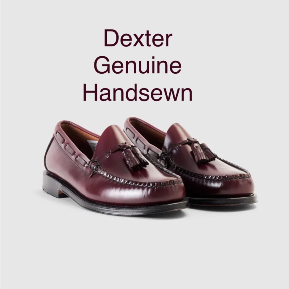 Men’s Dexter Handsewn Leather Shoes in Oxblood Colour, 11 Wide
